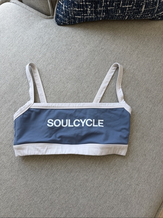 Splits59 Tops - Splits59 SoulCycle Blue and White Crop Tank